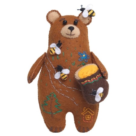 Set for creating a toy made of felt+ coloring »Honey bear"