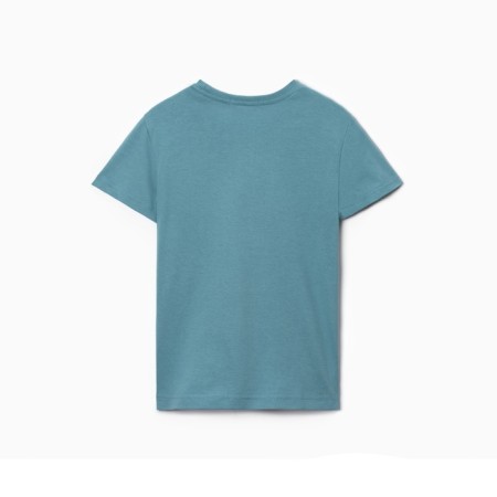 T-shirt for a boy, the color is gray-green, height 122 cm-3