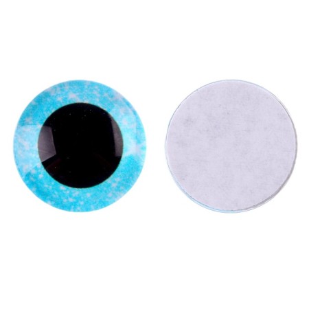 Elose -based eyes, set of 10 pcs., Size 1 pc. - 18 mm, blue color with sparkles