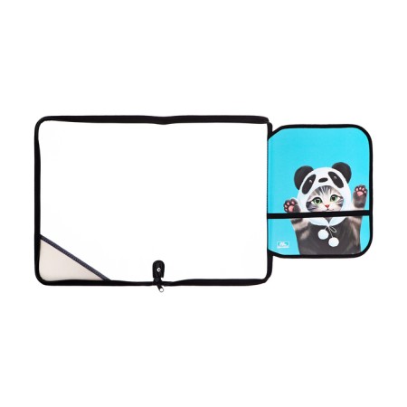 Labor folder A4, 325 x 230 x 25 mm, lightning around, folding bar, plastic, PTR-1, calligrata "cat panda"-6