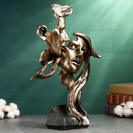 Figure "couple in love - Youth" black with gold, 30cm-3