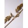 Set 2 objects: earrings, pendant "waterfall" square, white color in gold