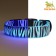 Collar with backlight tiger 3 glow modes, size L, Osh 48-60 x 2.5 cm blue