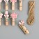 Decor for creativity wood "clothespin. Pink flowers" set 10 pcs 4x2.4x1.2 cm