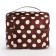 Cosmetic bag, 2 parts on zippers, brown/beige color