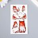 Tattoo on the body color "red cat" 10.5x6 cm