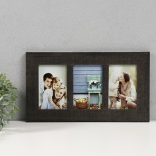 Photo frame wood, glass in 3 photos 10x15 cm 