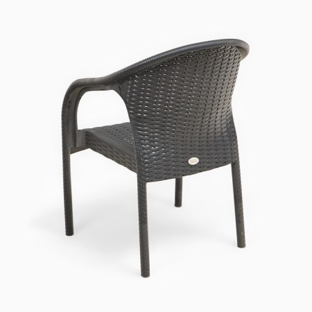 Set of garden furniture: table + 2 stools, plastic, anthracite, maximum load 120 kg-7