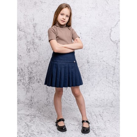 Turtleneck for girls, height 134 cm, beige color-5
