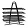 Horizontal tray for papers 4 compartments mesh metal, black