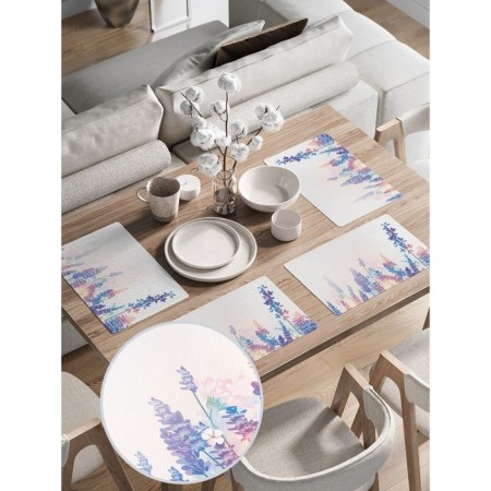 Set of napkins for setting the table "Lavender Morning", rectangular, rounded edges, size 30x46 cm, 4 pcs-1