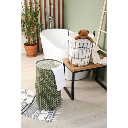 Basket Winness Textile shares "Zigzag", 35 × 35 × 60 cm, green color-6