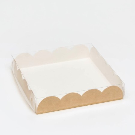 Box for cookies, craft, 15 x 15 x 3 cm