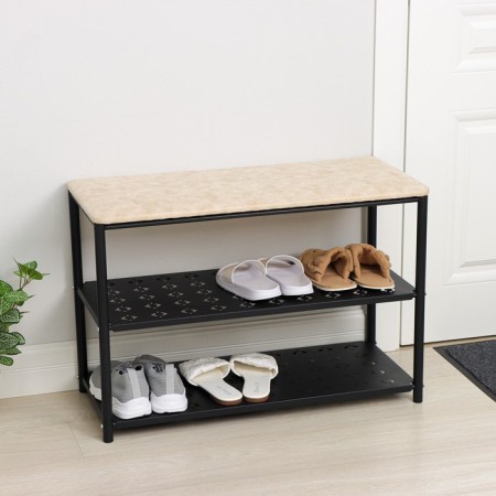 Print Bange for shoes, 3 shelves, black color