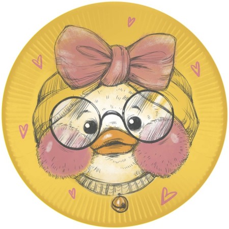 Paper plate "La-la-duck", in a set 6 pieces, 18 cm