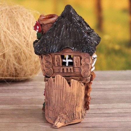 Aroma lace house "Granny Yaga", 18 cm, handmade, mix,-12
