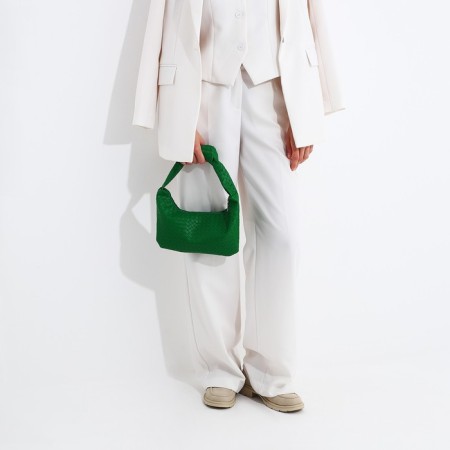 Baget bag with zipper, green color-5