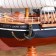 Souvenir ship large "three -masted", sides light tree, white sails, 59 x 10 x 49 cm
