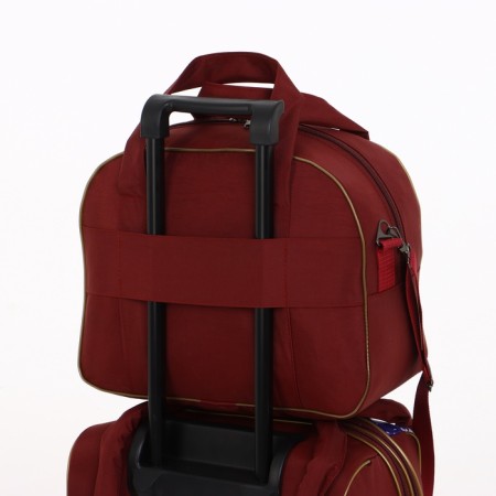 Small 37 l (s) suitcase with a Sacvoyage bag, lightning department, external pocket, extension, burgundy color-12