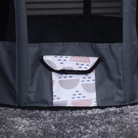 An animal aviary, a tent with a pattern, round, 70 x 40 cm, gray-6