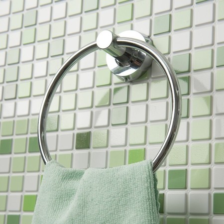 Holder for towels, ring, 17.5x18 cm, chrome-5