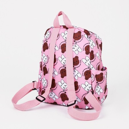 Baby backpack on lightning, 3 outer pockets, pink color-5