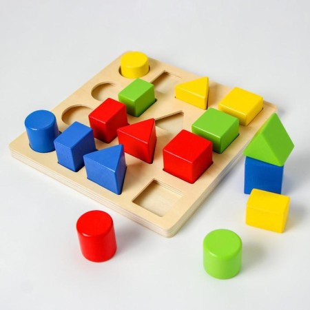 Puzzle “Studying colors and figures”, 16 volumetric figures-1