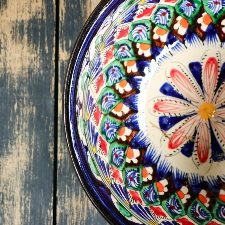 Rishtan ceramics "flowers" 15.5 cm, small, mix-2