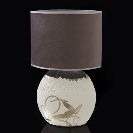 Laire lamp, white with silver, ceramics, 30x15xh: 27 cm