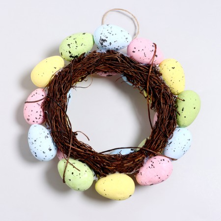 Easter decor "Wreath of bright eggs" 21 × 21 × 5 cm-3