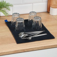 Drying rug of dishes “Loft”, 30 × 40 cm, microfiber, black color