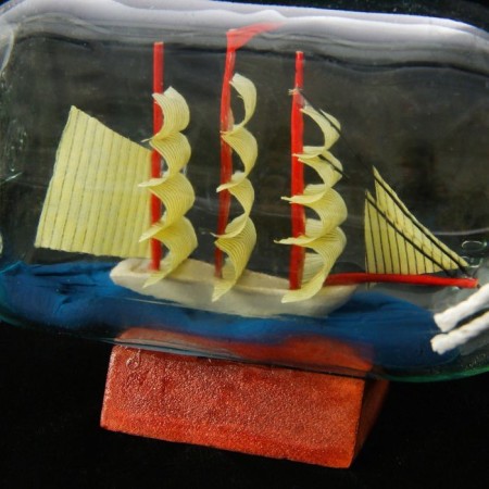 Ship in the bottle "Esania", triangular sails, mix, 14*6*8cm-3