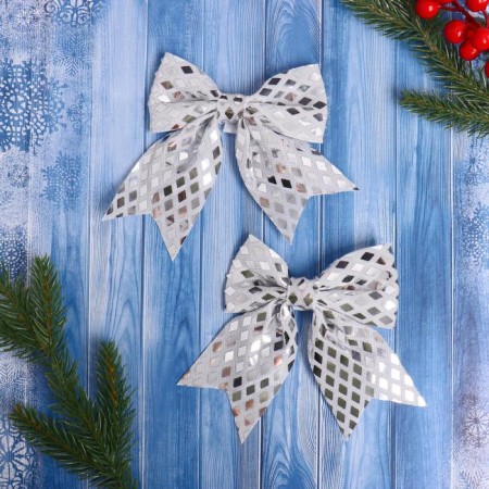 Jewelry decoration "Balt Lux" (set 2 pcs) 12x11 cm, silver
