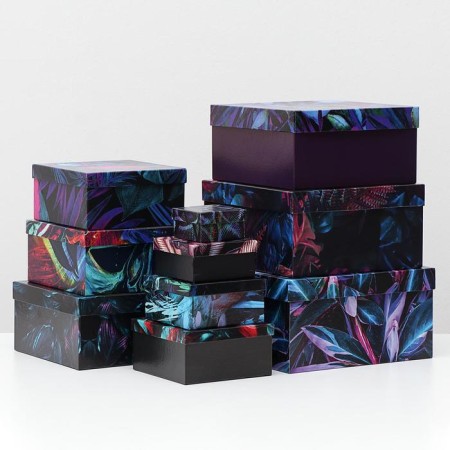 A set of boxes 10 in 1 "Neon", 25.5 x 25.5 x 13 - 7 x 7 x 4 cm-1