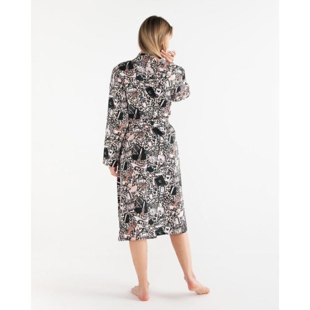 Women's robe elongated Ethel "Leopard", size 46-48, waffle 200g/m2, cotton-4