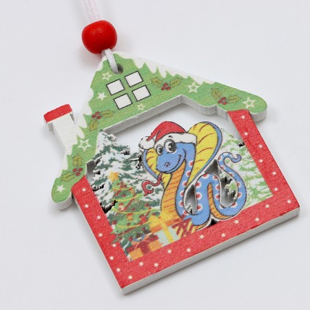 New Year! Set of suspensions in a wooden gift package, 12 pcs.-7