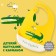 Bibslate for feeding "crocodile" silicone with pocket, yellow/white color