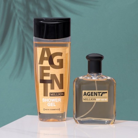 Gift set for men Agent Million: shower gel, 250 ml+ perfume water, 100 ml (based on 1 Million (P.Rebanne)-1