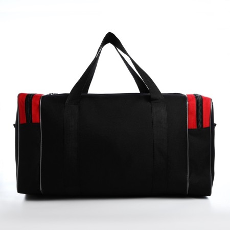 Road bag on lightning, 3 outer pockets, long belt, black/red color-1
