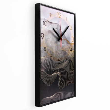 Carty clock is wall-mounted, interior "lines", smooth move, 57 x 35 cm-1