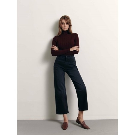 Jeans wide female Conte Elegant, size m, color Washed Black