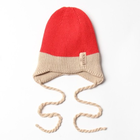 Children's hat minku rr 44-46, red/beige color