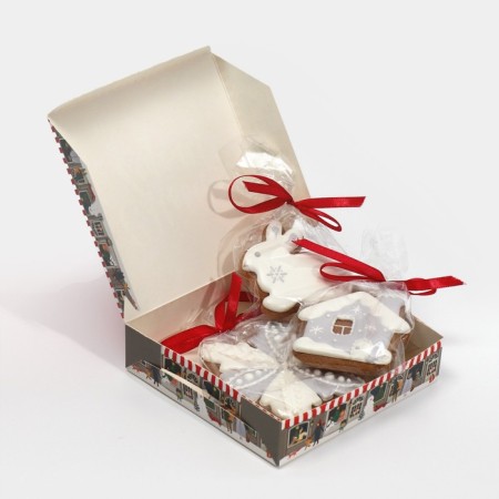 Folding box "New Year's town", 14 x 14 x 3.5 cm, New Year-4