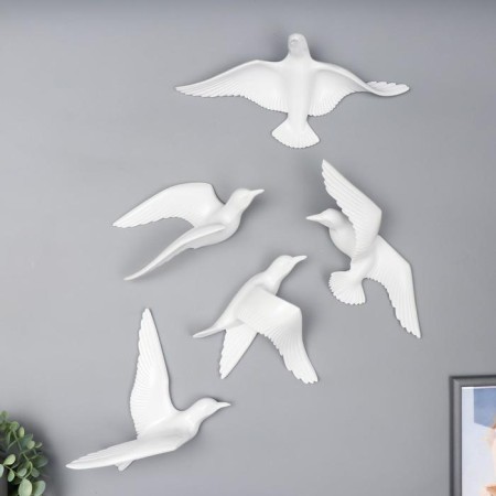 Souvenir Polystone Wall Decor "Seagull" Mix White