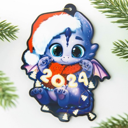 New Year's pendant made of wood "Miracle", 10.5 x 8 cm-1