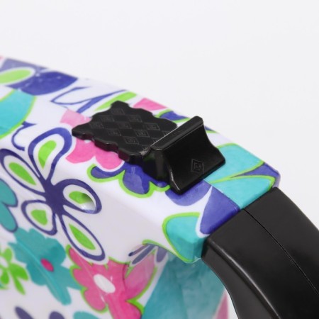 Roulette with leash, rubber pen, 5 m, animal weight up to 15 kg, flowers-1