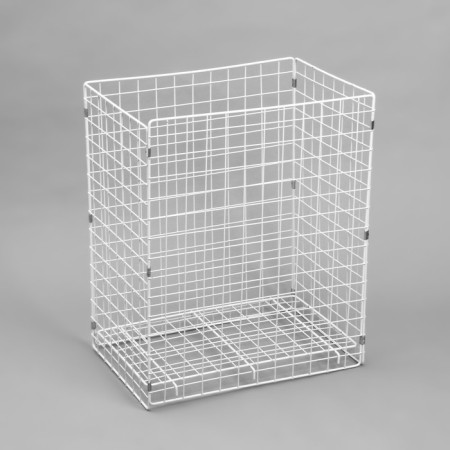 The basket-drill is folding, on wheels, 1 shelf, 60 × 40 × 80 cm, white color-2