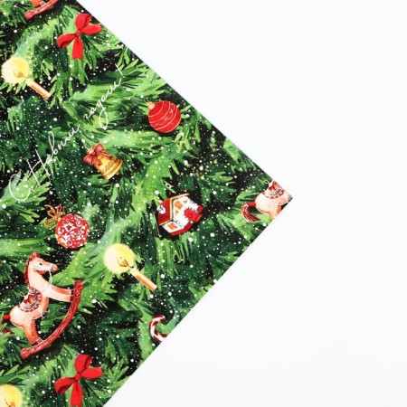 Glossy packaging paper "New Year tree", 70 x 100 cm, New Year-3