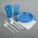 A set of plastic disposable utensils "Premium", 6 people, color mix