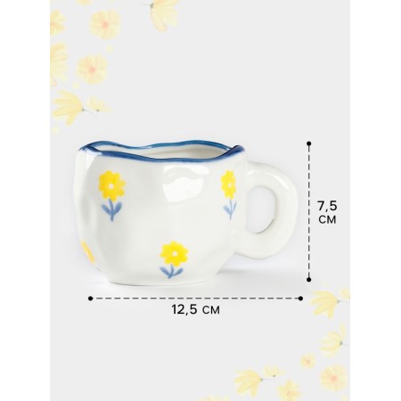 Tea couple 220 ml "Dandelion" manual painting, saucer 16*1.5 mug 12*9.5*7.5-1